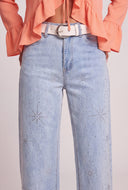Catalina Glam Belted Jeans