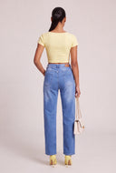 Straight Leg Patch Jeans