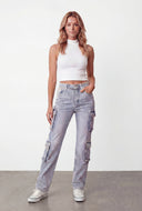 Slim Straight Acid Wash Jeans