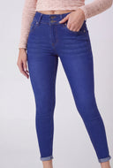 Rolled Cuff Mid-Rise Skinny Jeans