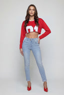 Rolled Cuff Mid-Rise Skinny Jeans