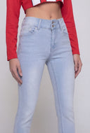 Rolled Cuff Mid-Rise Skinny Jeans