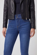 Rolled Cuff Mid-Rise Skinny Jeans