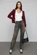 Leopard Print Twill Pants