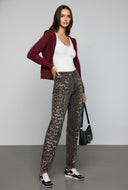 Leopard Print Twill Pants