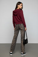 Leopard Print Twill Pants