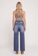 Glam Studded Belted Straight-Leg Jeans