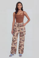Leila Floral Jacquard Cargo Pocket Pants