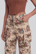 Leila Floral Jacquard Cargo Pocket Pants