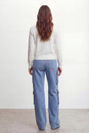Cargo Pocket Straight-Leg Jeans