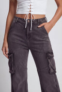 Miranda Tassel Cargo Wide-Leg Jeans