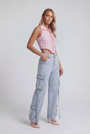 Miranda Tassel Cargo Wide-Leg Jeans