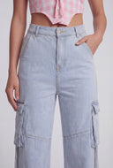 Miranda Tassel Cargo Wide-Leg Jeans
