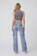 Miranda Tassel Cargo Wide-Leg Jeans