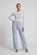 Glam Studded Wide-Leg Jeans