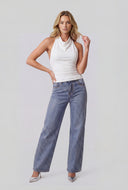 Glam Studded Wide-Leg Jeans