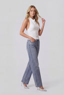 Glam Studded Wide-Leg Jeans