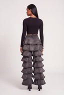 Tiered Ruffle Jeans