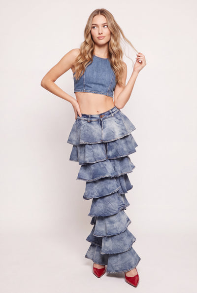 Tiered Ruffle Jeans