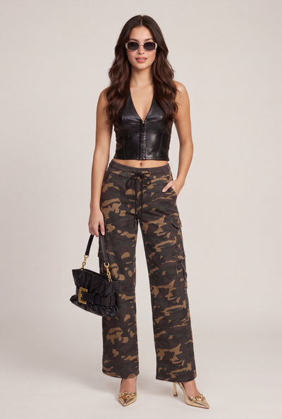 Camo Drawstring Cargo Pants