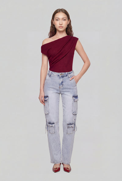 Celine Whiskered Cargo Straight-Leg Jeans