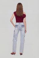 Celine Whiskered Cargo Straight-Leg Jeans