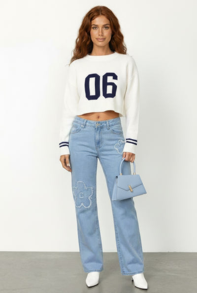 Margo Fayed Floral Straight-Leg Jeans