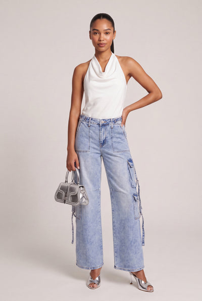 Wide Leg Utility Jeans