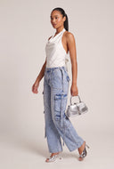 Wide Leg Utility Jeans