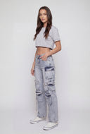 Alanna Acid Wash Cargo Jeans