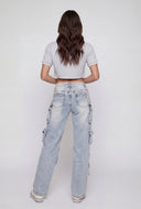 Alanna Acid Wash Cargo Jeans