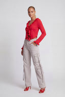 Straight-Leg Pull Tab Cargo Jeans