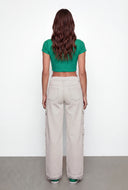 Utility Raw Hem Wide Leg Jeans