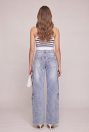 Catherine Acid Wash Cargo Jeans
