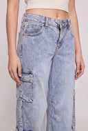 Catherine Acid Wash Cargo Jeans
