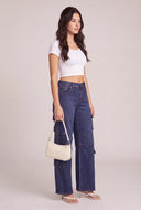 Wide Leg Strappy Utility Jeans