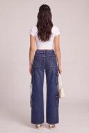 Wide Leg Strappy Utility Jeans