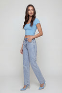 Relaxed Fit Acid Wash Straight-Leg Jeans