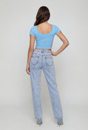 Relaxed Fit Acid Wash Straight-Leg Jeans