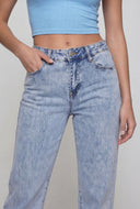 Relaxed Fit Acid Wash Straight-Leg Jeans