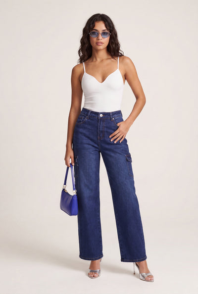 Wide Leg Cargo Jeans