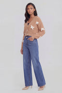 Liliana Whiskered Wide-Leg Jeans