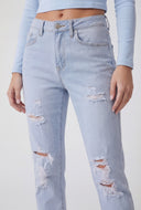 Leila Distressed Rolled Cuff Ankle Jeans