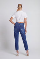 Leila Distressed Rolled Cuff Ankle Jeans