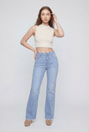 Straight-Leg Frayed Hem Jeans