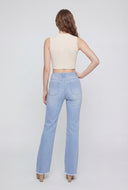 Straight-Leg Frayed Hem Jeans