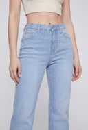Straight-Leg Frayed Hem Jeans