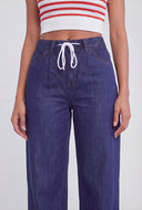 Drawstring Straight-Leg Jeans