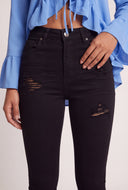 High Waist Distressed Skinny Ankle Jeans