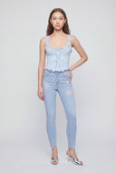 High Waist Distressed Skinny Ankle Jeans